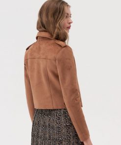 Faux Suede Biker Jacket